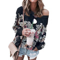 Printed Long Sleeve Sweatshirt Jacket Women - melvincucci