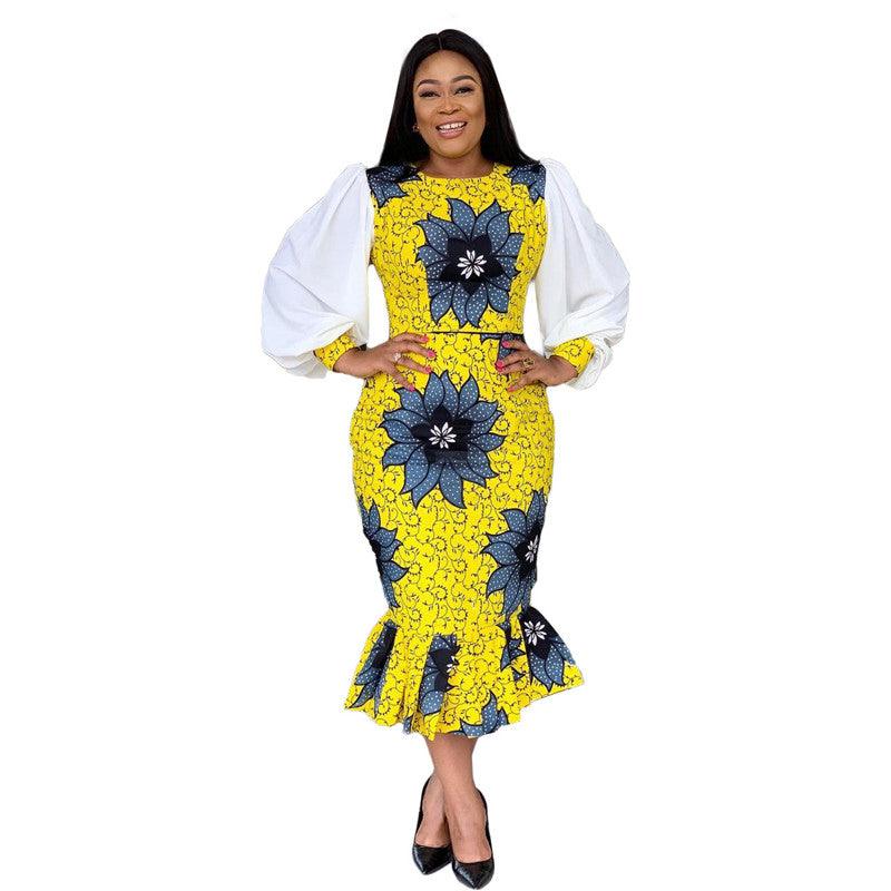 Printed Mermaid Skirt European And American Large Size African Dress - melvincucci
