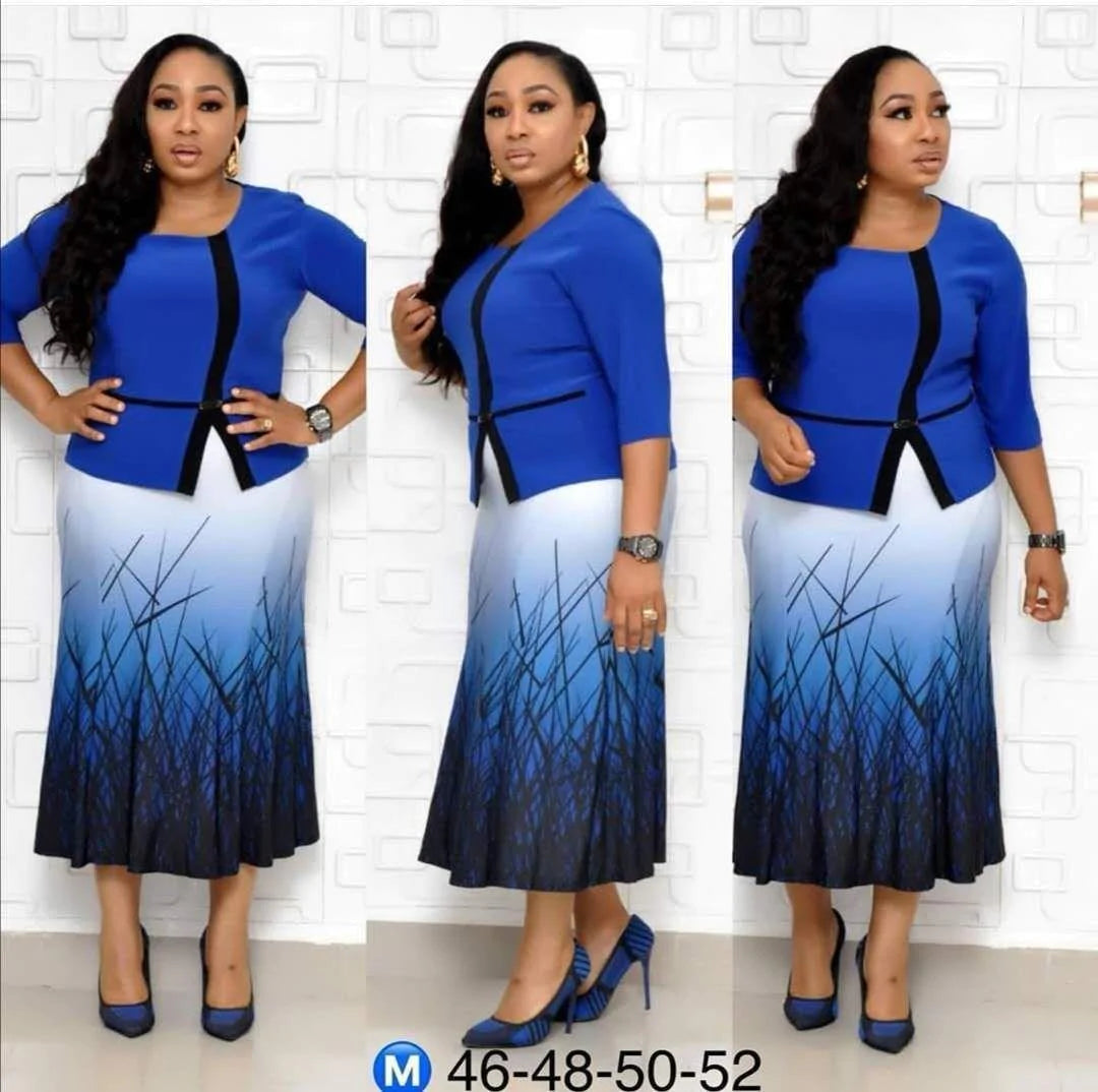 Printed Mid-length Dress African Mother Dress - melvincucci