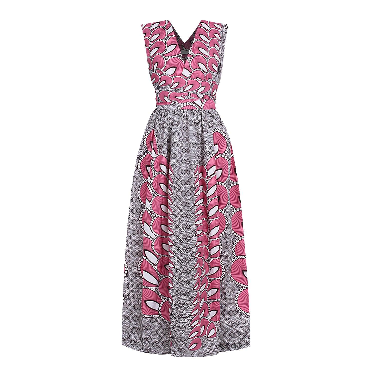 Printed Multi Bandage Dress Fashion New Women's Dress Swing Skirt - melvincucci