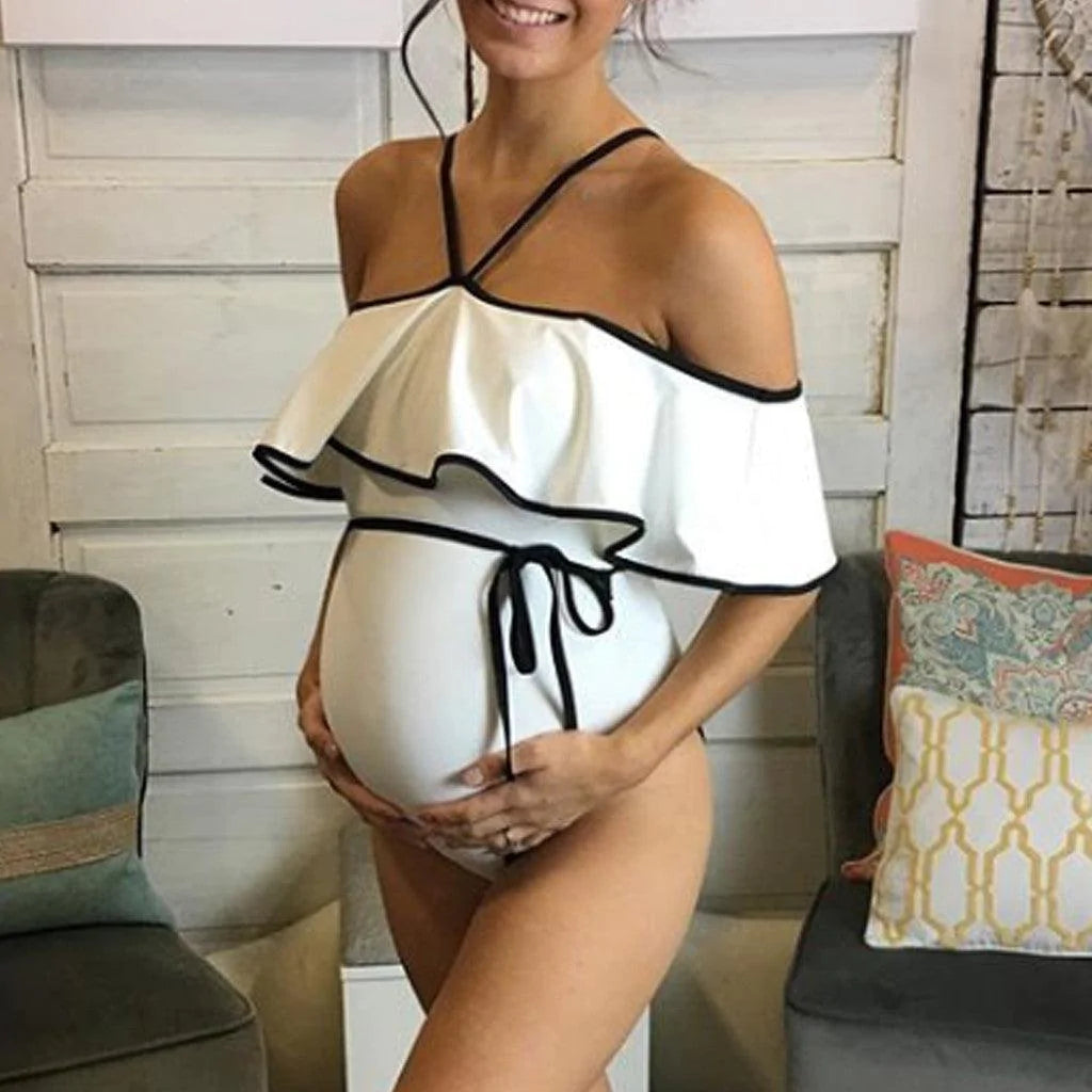 Printed pregnant women's one-piece swimsuit - melvincucci