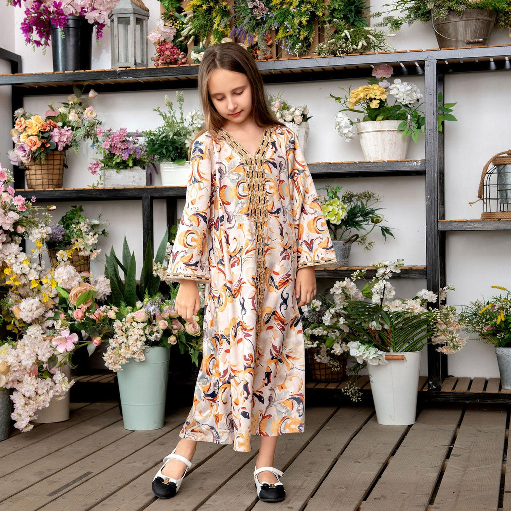 Printed Robe Muslim Mother And Daughter Abaya European Beauty Big Boy - melvincucci