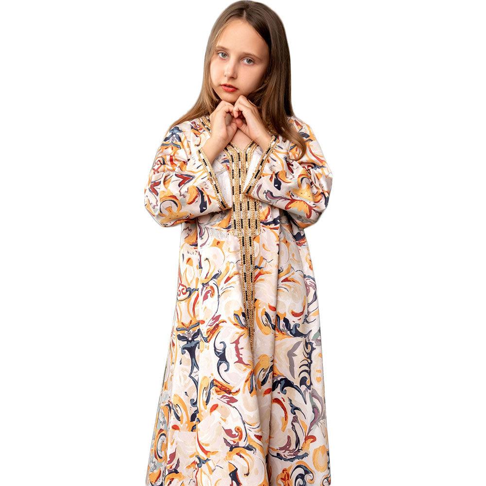 Printed Robe Muslim Mother And Daughter Abaya European Beauty Big Boy - melvincucci