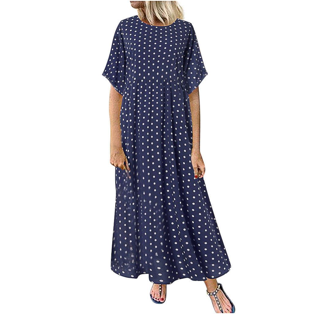 Printed round neck dress - melvincucci