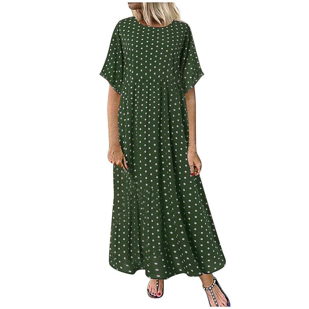 Printed round neck dress - melvincucci