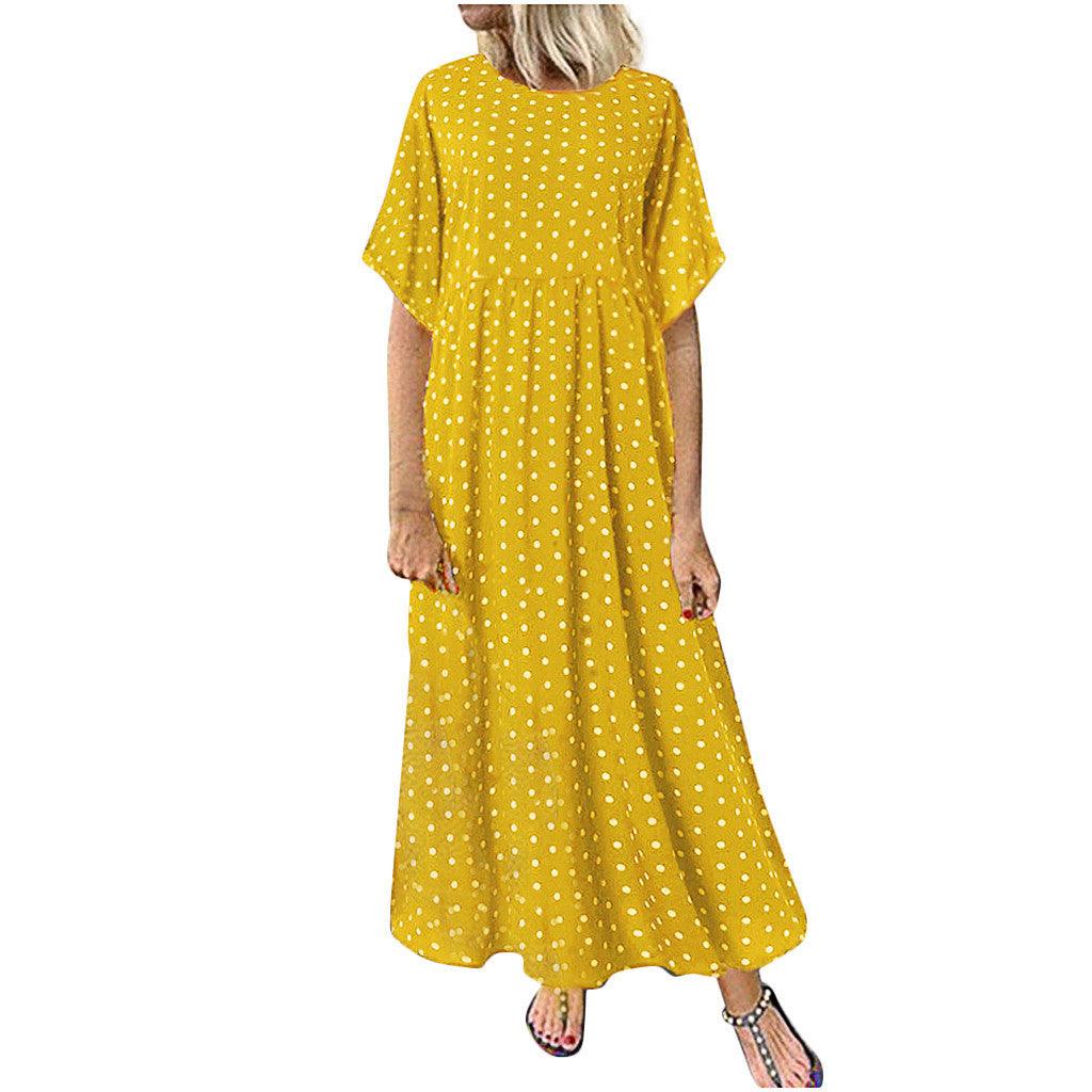 Printed round neck dress - melvincucci