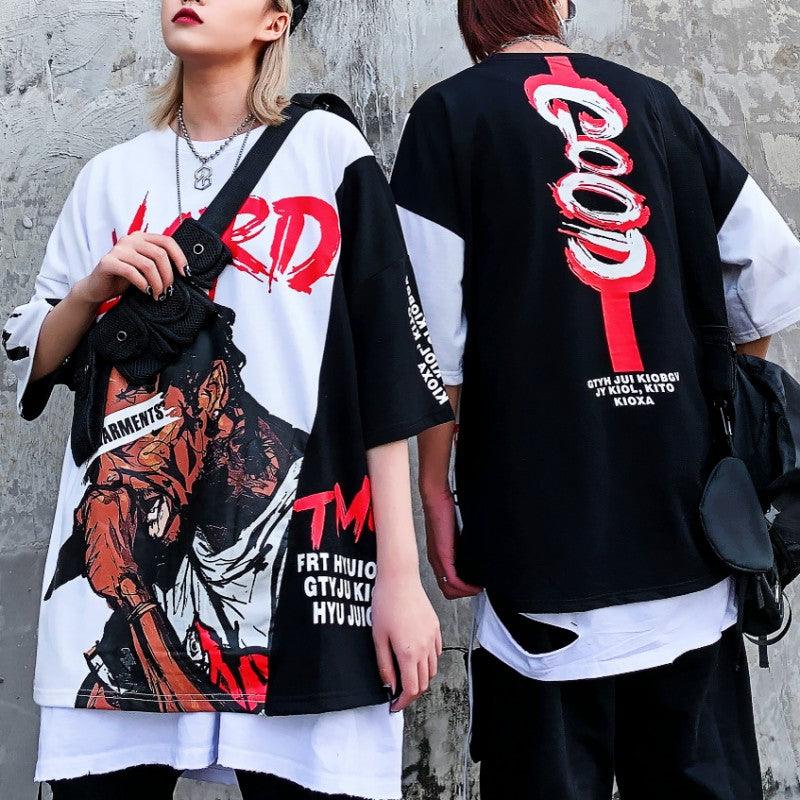 Printed Round Neck Short-sleeved T-shirt Men - melvincucci