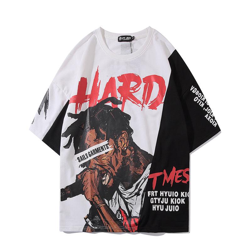 Printed Round Neck Short-sleeved T-shirt Men - melvincucci