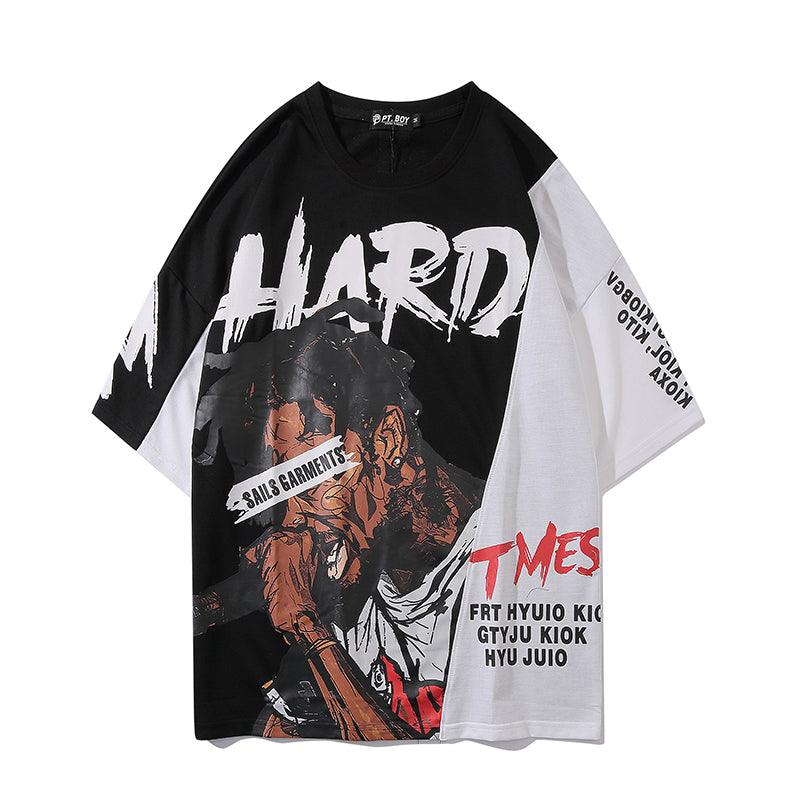 Printed Round Neck Short-sleeved T-shirt Men - melvincucci