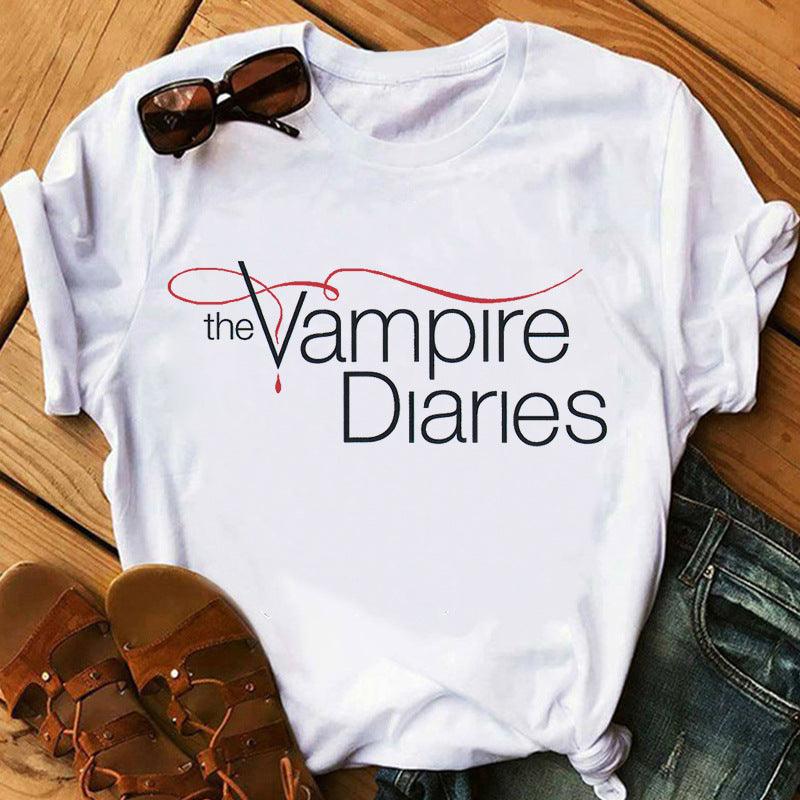 Printed Short sleeved T shirt Women s Bottoming Shirt - melvincucci