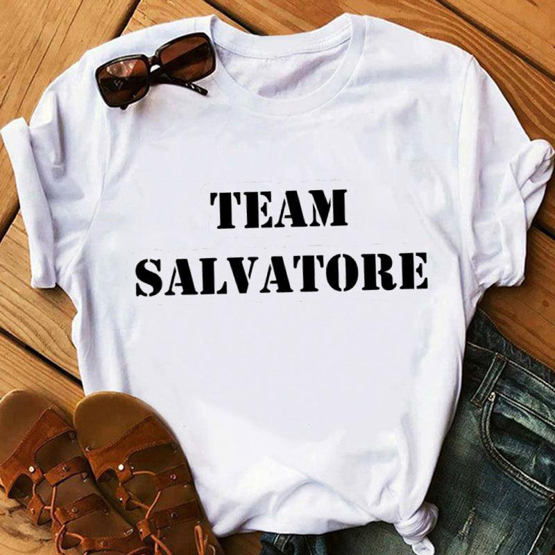 Printed Short sleeved T shirt Women s Bottoming Shirt - melvincucci