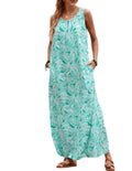 Printed Sleeveless Tank Dress Beach Dress Long Dress - melvincucci