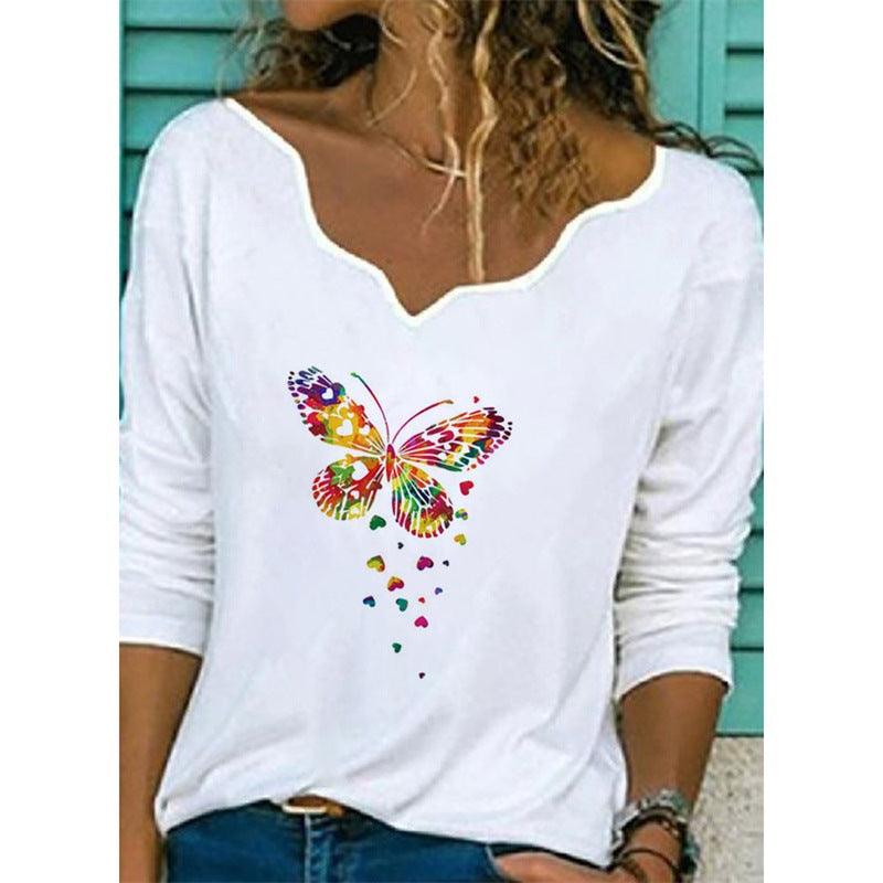 Printed T-shirt Women Fashion Casual Top - melvincucci