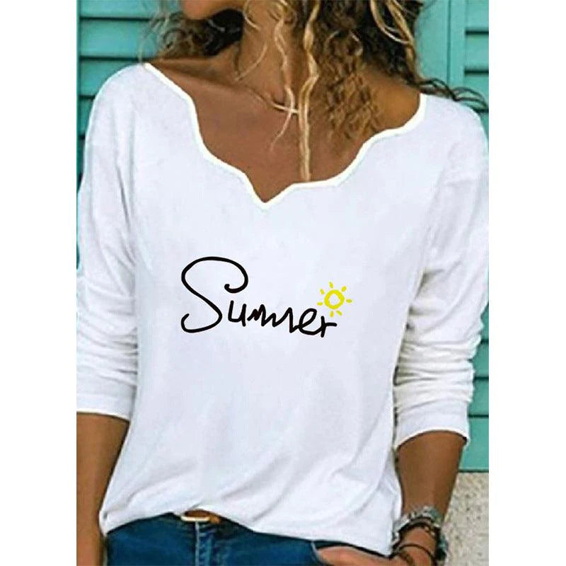 Printed T-shirt Women Fashion Casual Top - melvincucci
