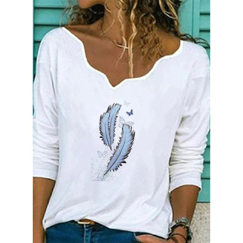 Printed T-shirt Women Fashion Casual Top - melvincucci