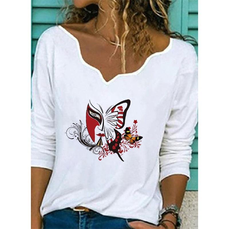 Printed T-shirt Women Fashion Casual Top - melvincucci