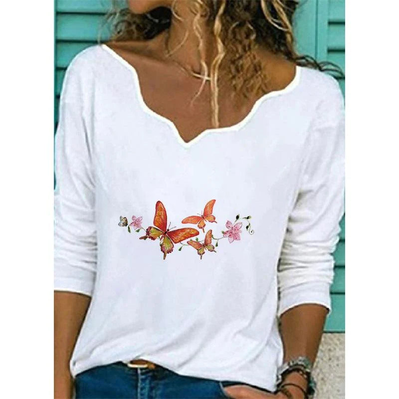 Printed T-shirt Women Fashion Casual Top - melvincucci