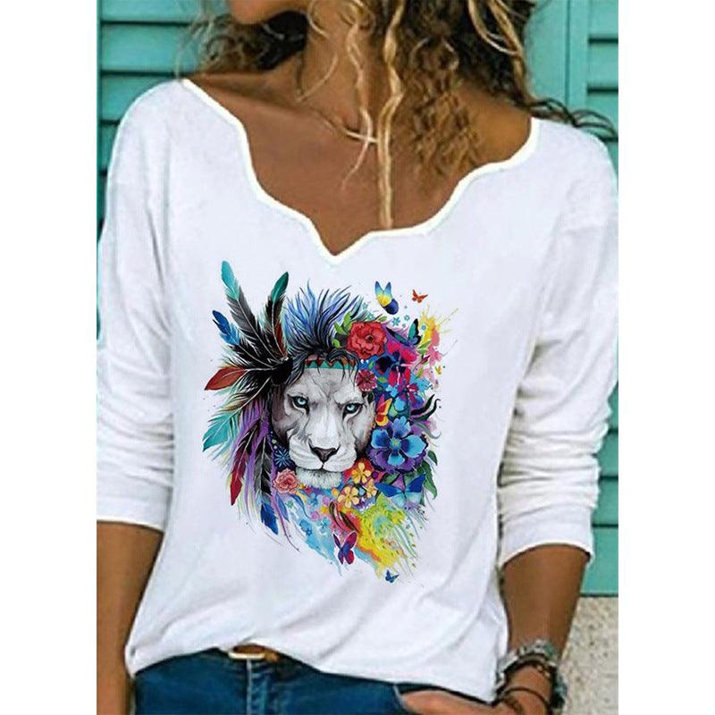 Printed T-shirt Women Fashion Casual Top - melvincucci