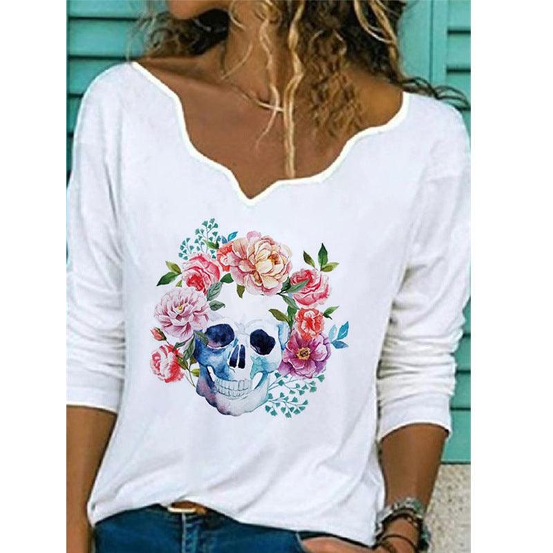 Printed T-shirt Women Fashion Casual Top - melvincucci