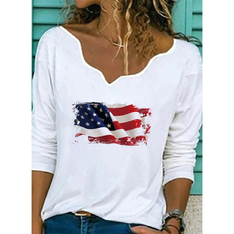 Printed T-shirt Women Fashion Casual Top - melvincucci
