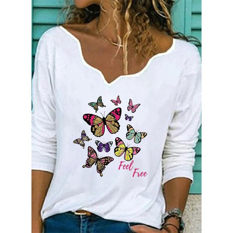 Printed T-shirt Women Fashion Casual Top - melvincucci