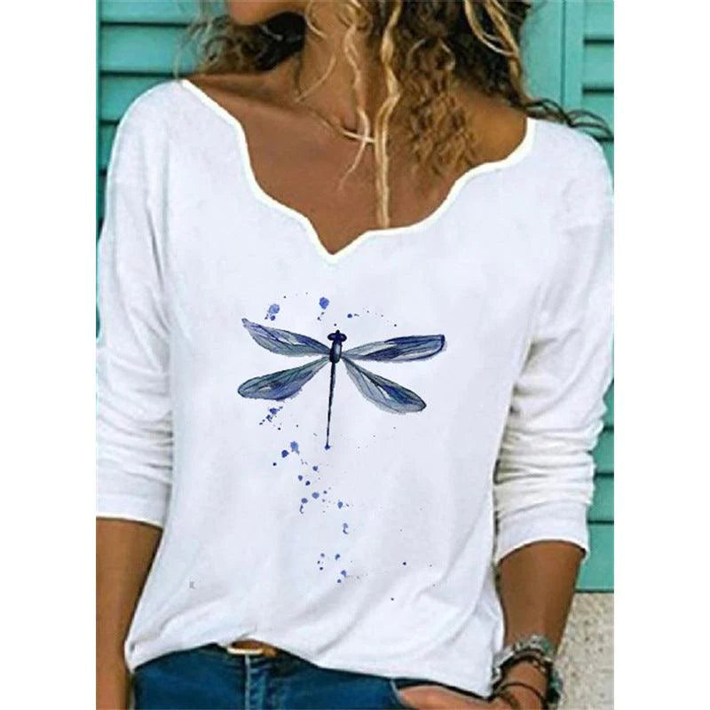 Printed T-shirt Women Fashion Casual Top - melvincucci