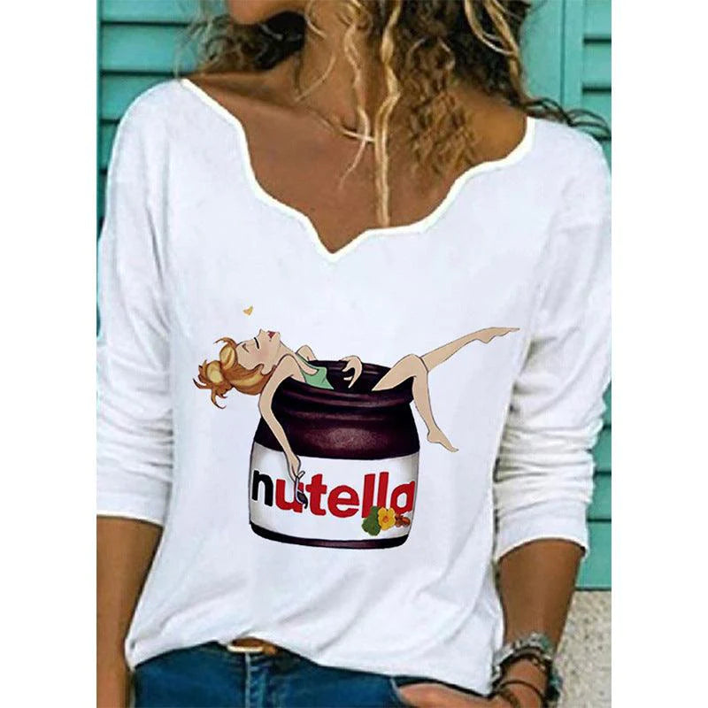 Printed T-shirt Women Fashion Casual Top - melvincucci