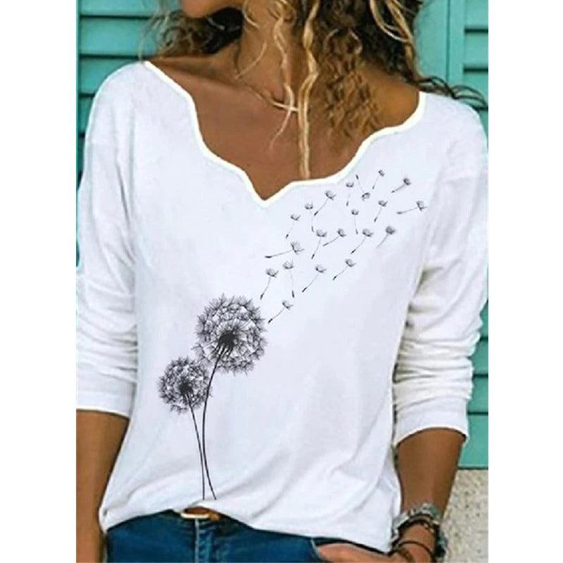 Printed T-shirt Women Fashion Casual Top - melvincucci