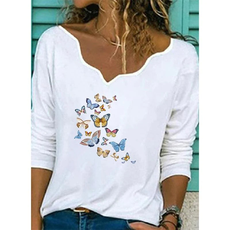 Printed T-shirt Women Fashion Casual Top - melvincucci
