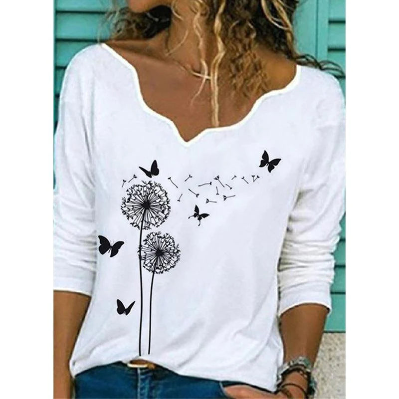 Printed T-shirt Women Fashion Casual Top - melvincucci