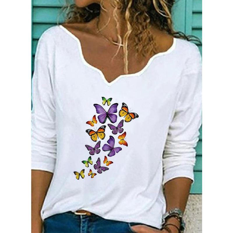 Printed T-shirt Women Fashion Casual Top - melvincucci