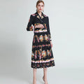 Printed Temperament Commuter Long Temperament High Waist Dress - melvincucci