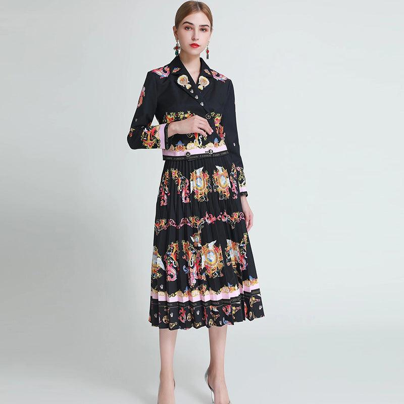 Printed Temperament Commuter Long Temperament High Waist Dress - melvincucci