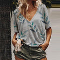 Printed V-neck short sleeve - melvincucci