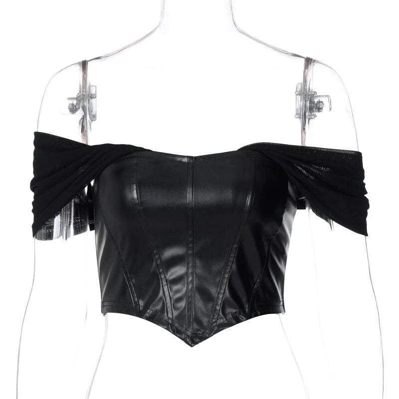 PU leather slim camisole - melvincucci