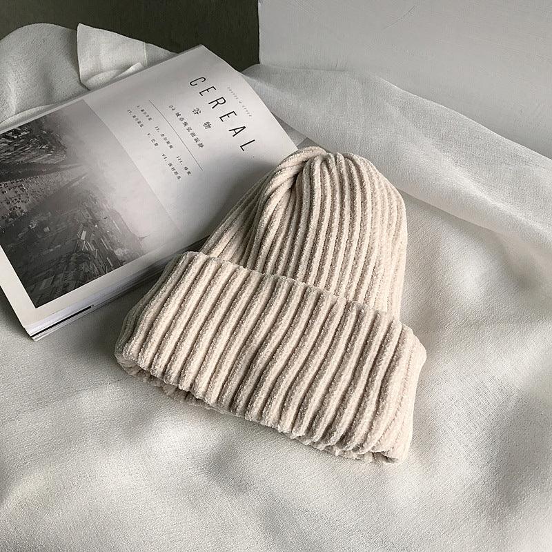 Pure Color Chenille Knitted Hat Women Woolen Hat - melvincucci