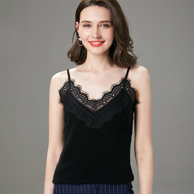 Pure color fleece sling all-match vest women - melvincucci