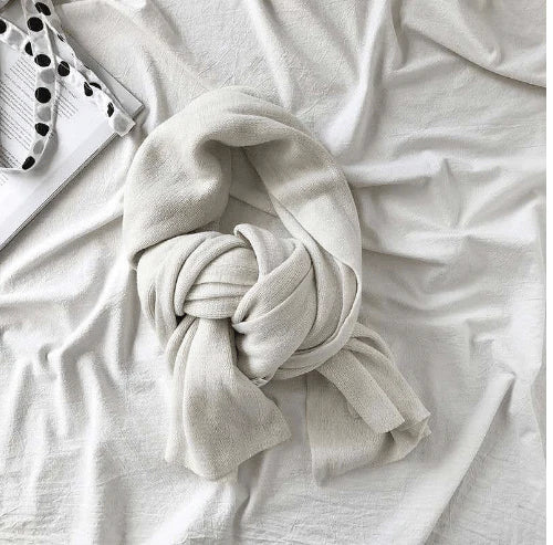 Pure Color Knitted Wool Scarf Women Autumn And Winter - melvincucci