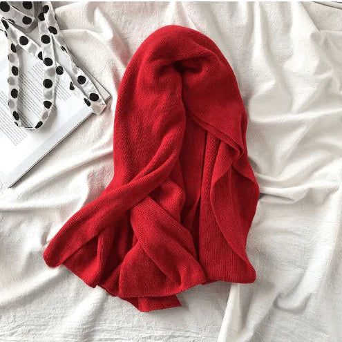 Pure Color Knitted Wool Scarf Women Autumn And Winter - melvincucci