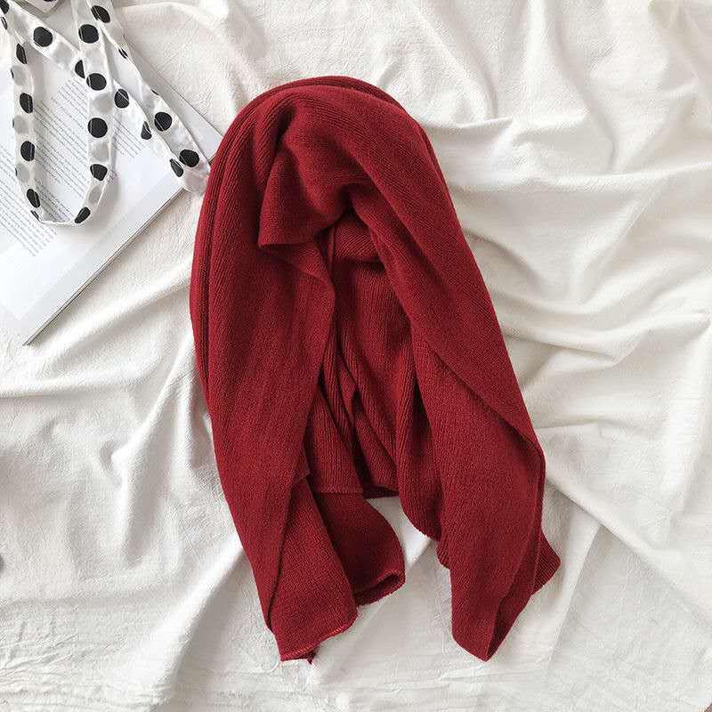 Pure Color Knitted Wool Scarf Women Autumn And Winter - melvincucci