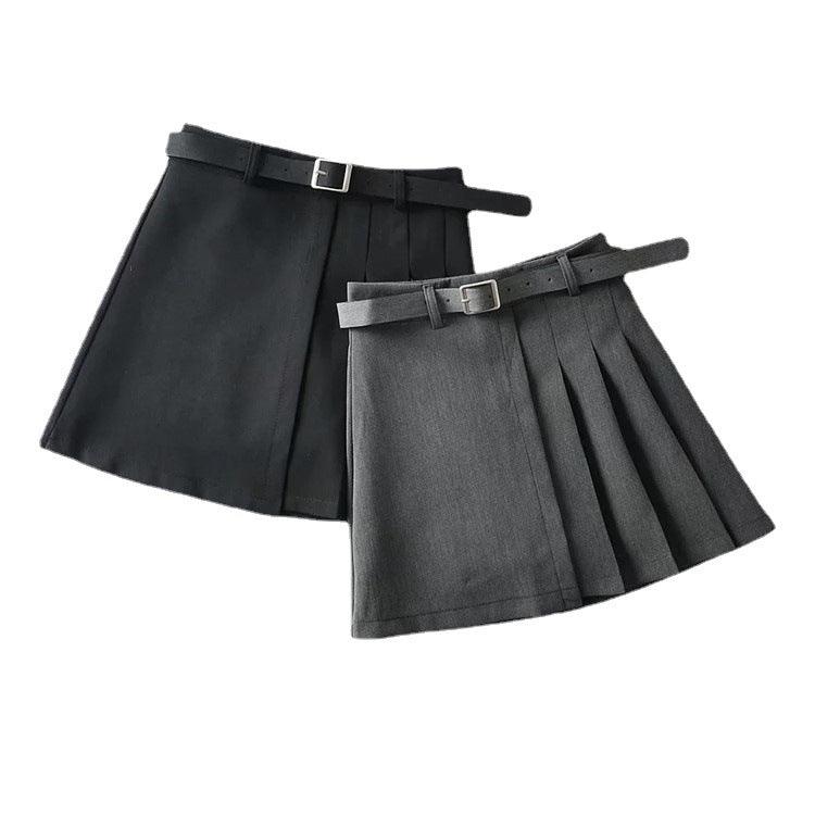 Pure Color Pleated Skirt Short Skirt Women Casual Simple Skirt - melvincucci