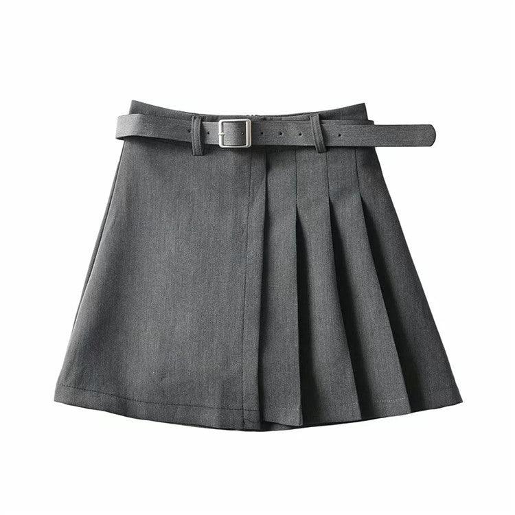 Pure Color Pleated Skirt Short Skirt Women Casual Simple Skirt - melvincucci
