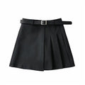 Pure Color Pleated Skirt Short Skirt Women Casual Simple Skirt - melvincucci