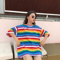 Rainbow striped T-shirt women - melvincucci