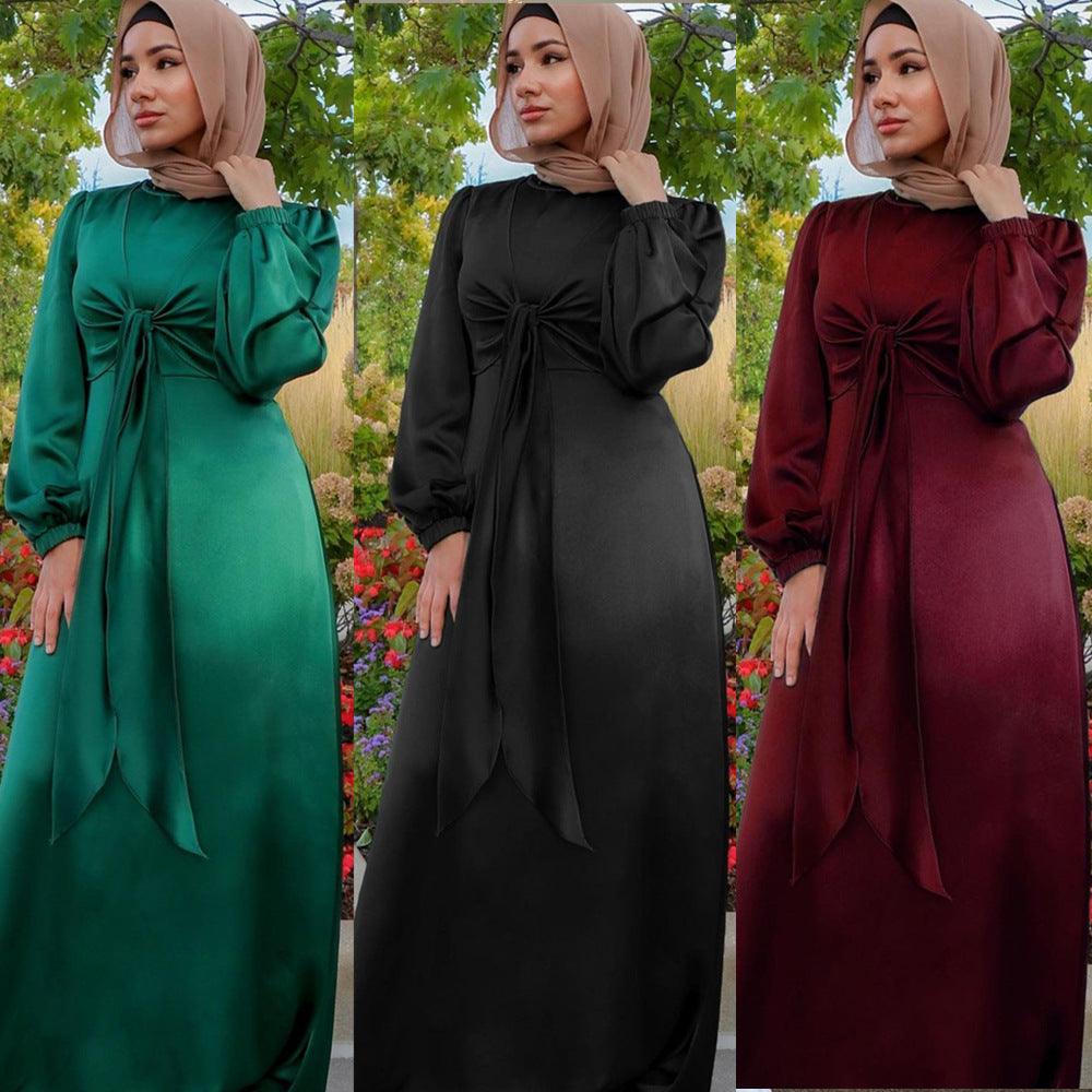 Ramadan Eid Mubarak Kaftan Dubai Abaya Turkey Muslim Women Hijab Satin Dress Islam Caftan Marocain Dresses Vestidos Robe Femme - melvincucci