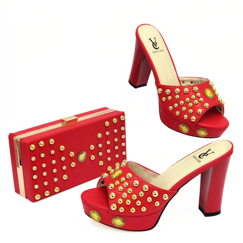 Rectangular Clutch Bag All-match Dinner Shoe Bag Set - melvincucci