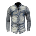Retro Color Personality Patch Denim Shirt Punk Shirt Men - melvincucci