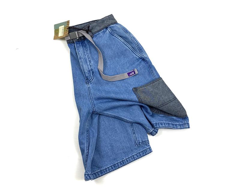 Retro Heavy Stone Washed Mountain Loose Trendy Brand Denim Tooling Denim Shorts Men - melvincucci