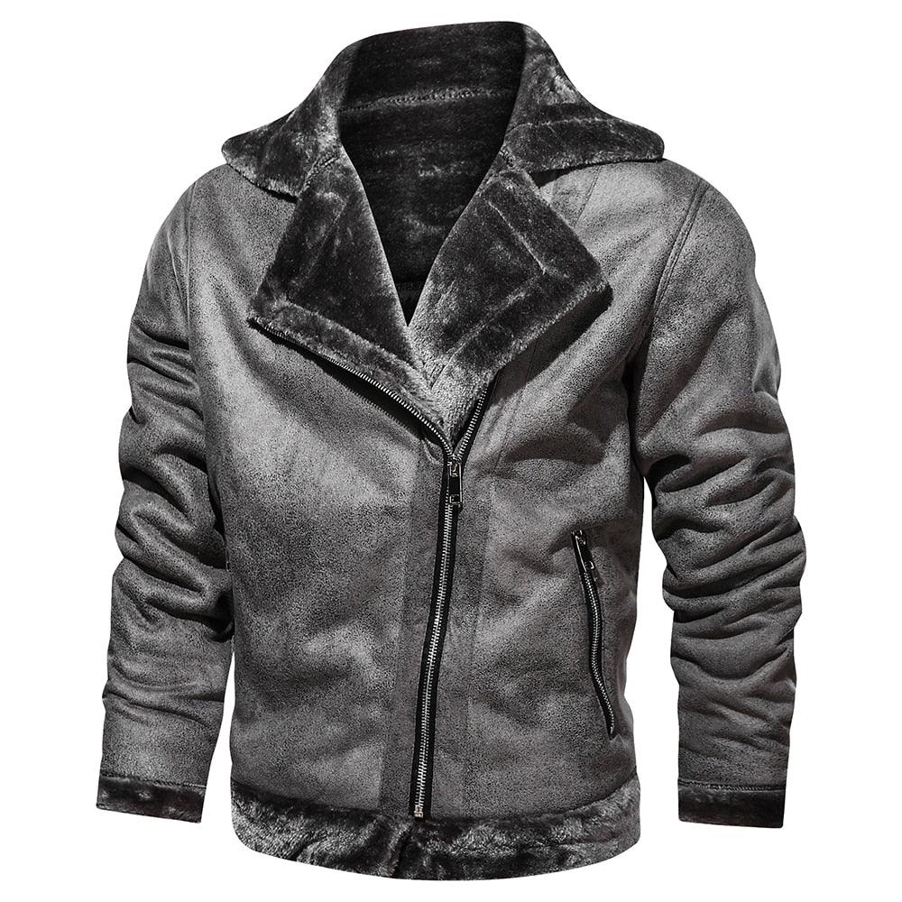 Retro Men Winter Suede Leather Jacket - melvincucci