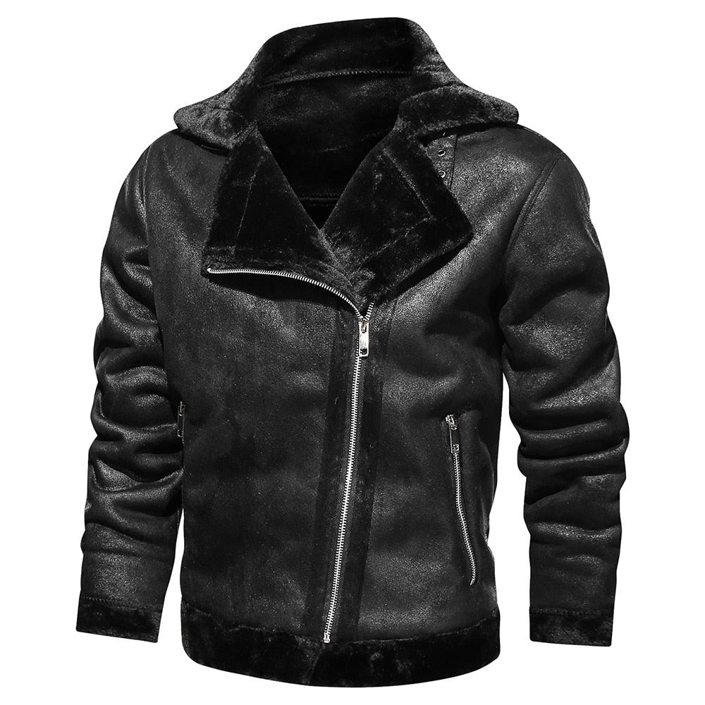 Retro Men Winter Suede Leather Jacket - melvincucci